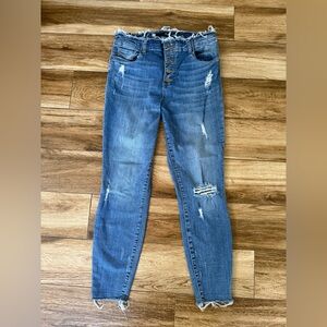 Kut from the Kloth Distressed Skinny Jeans - Blue